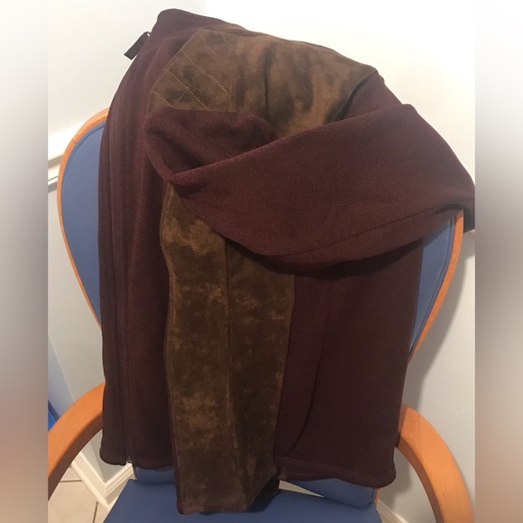 🎉Host Pick🎉New Talbots maroon/brown faux suede trim fleece soft jacket, PM - Picture 14 of 16